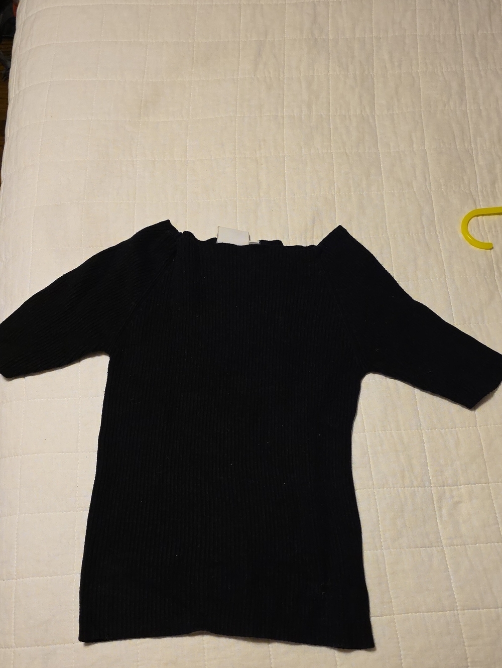 Anthropologie Black Off-the-Shoulder Ribbed Sweater